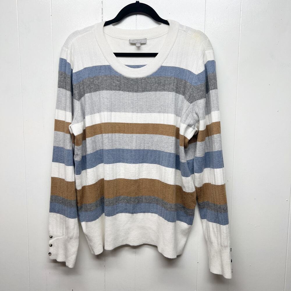 Evolution Striped Womens Sweater XXL Workwear Casual Contemporary Feminine